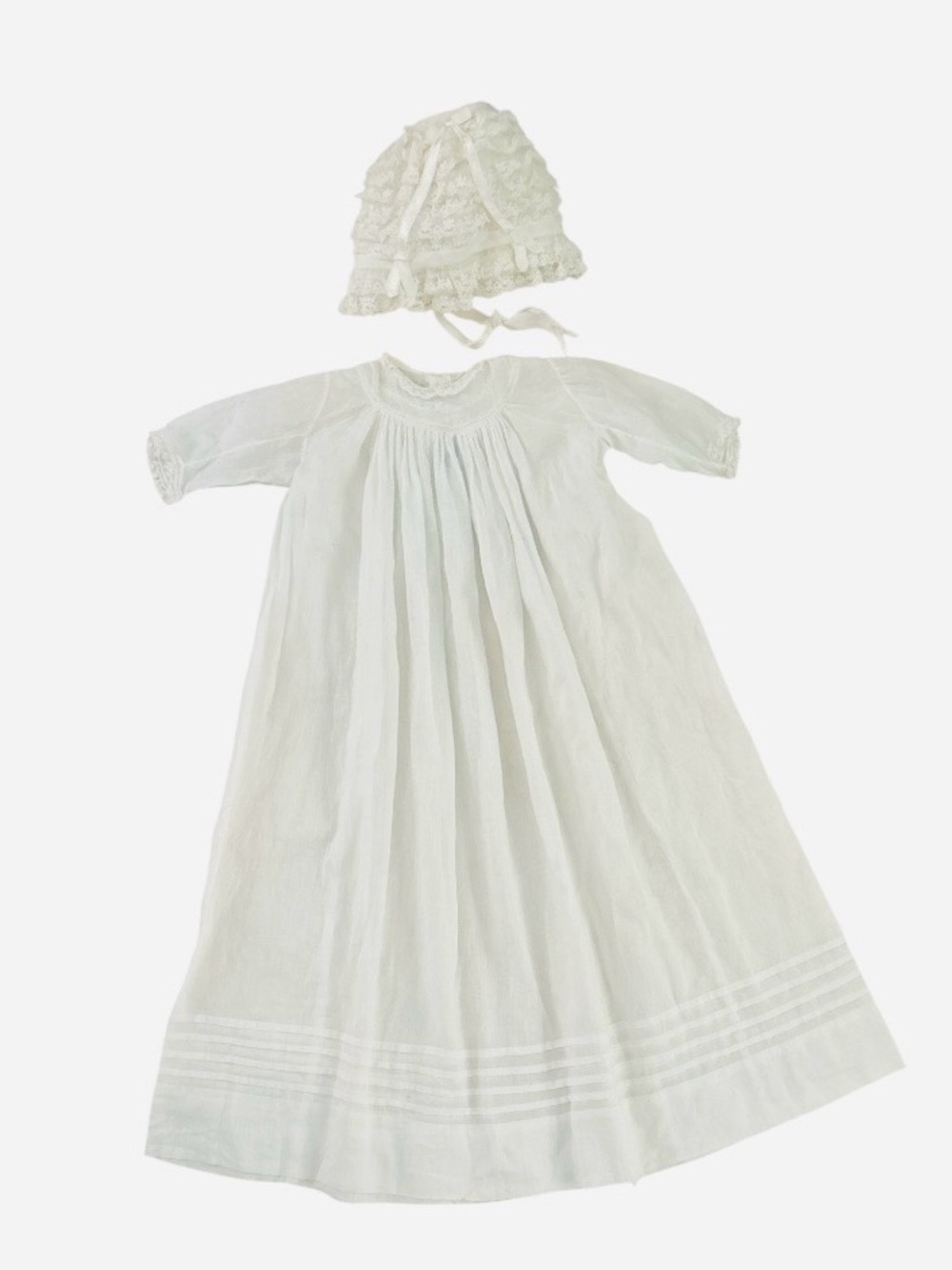 ANTIQUE➕French Christening Gown & Bonnet